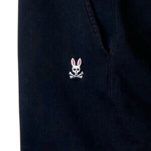 PSYCHO BUNNY French Terry Shorts Training Athletic Gym in Black Men's 2XLT